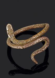 Silberner Schlangenspiralring. Hellenistisch ... 