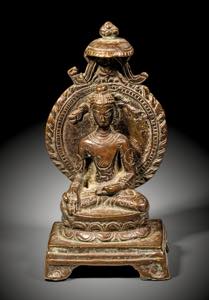 ASIATICA   Sitzende Buddhastatuette. Bronze. ... 