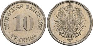 KAISERREICH - KLEINMÜNZEN   10 Pfennig 1873 ... 