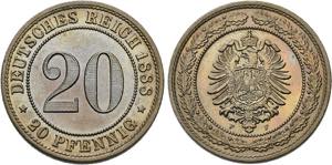KAISERREICH - KLEINMÜNZEN   20 Pfennig 1887 ... 