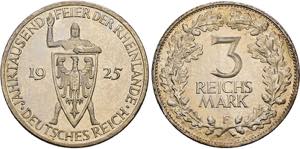 WEIMARER REPUBLIK   3 Reichsmark 1925 A ... 