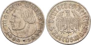 DRITTES REICH   Berlin.5 Reichsmark 1933 A ... 