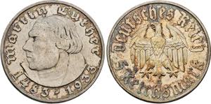 DRITTES REICH   Karlsruhe.5 Reichsmark 1933 ... 
