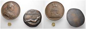 LOTS  o.J. Frankreich. Gr. AE-Medaille 1763 ... 