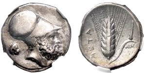 Stater. Um 330 v. Chr. Kopf des Leukippos ... 