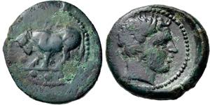 AE-Tetras. Ca. 420-405. Stier steht l., im ... 