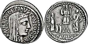 Denar. 62 v. Chr. Concordiakopf mit Diadem ... 