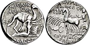 Denar. 58 v. Chr. König Aretas von Nabataea ... 