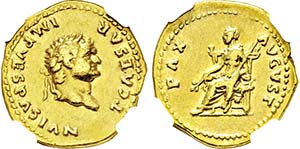 TITUS. 79-81, Aureus. Als Caesar. T CAESAR ... 