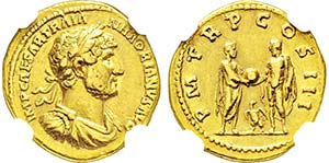 HADRIANUS. 117-138, Aureus. IMP CAESAR ... 