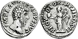LUCIUS VERUS. 161-169, Denar. Bloße Büste ... 