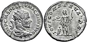 MACRINUS. 217-218, Antoninian. Drapierte und ... 