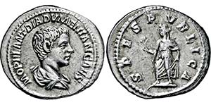 DIADUMENIANUS. 218-, Denar. Als Caesar. ... 