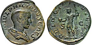 PHILIPPUS II. 247-249, Sesterz. Als Caesar. ... 