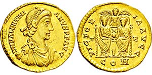 VALENTINIANUS II. 375-392, Treveri.Solidus. ... 