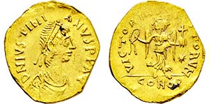 JUSTINIANUS I. 527-565, Au-Tremissis.. ... 