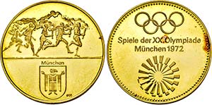MÜNCHEN, STADT   - Goldmedaille 1972 (900 ... 