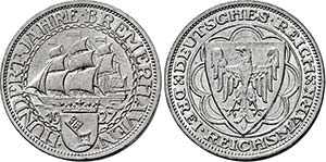 Berlin.3 Reichsmark 1927 A (100 Jahre ... 