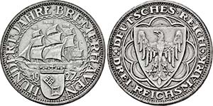 Berlin.3 Reichsmark 1927 A (100 Jahre ... 