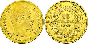 Napoléon III. 1852-1870, Paris.10 Francs ... 
