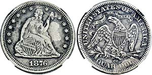 Carson City.1/4 Dollar (Quarter) 1876 CC. ... 