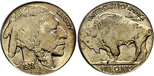 Dallas.5 Cents 1938 D (Stempel von James ... 