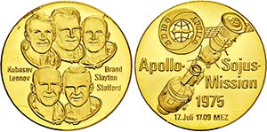 Goldmedaille 1975 (signiert ZA; 999,9 fein) ... 