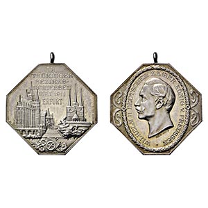 ERFURT, STADT   - Oktogonale Medaille 1911 ... 