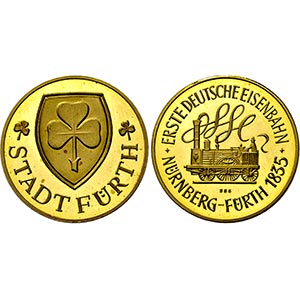 FÜRTH, STADT   - Goldmedaille o.J. (1985; ... 