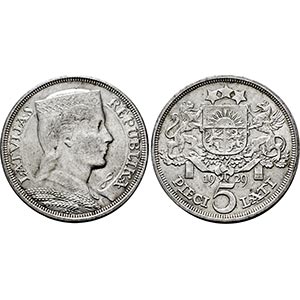 LETTLAND   - British Royal Mint, London.5 ... 