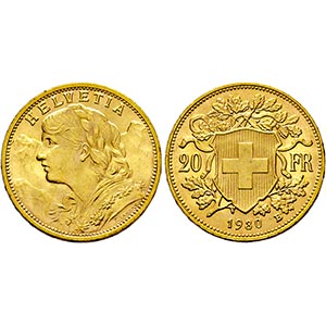 SCHWEIZ   - Bern.20 Franken 1930 B (900 ... 