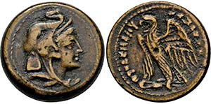 PTOLEMAIOS V. EPIPHANES. 204-180, AE-22 mm. ... 