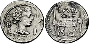 Denar. 63 v. Chr. Cereskopf mit Ährenkranz ... 