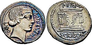 Denar. 62 v. Chr. Kopf des Bonus Eventus r. ... 