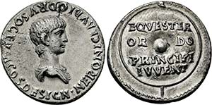 NERO. 54-68, Denar. Geprägt unter Claudius. ... 