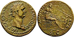 DOMITIANUS. 81-96, Dupondius. Kopf r. mit ... 