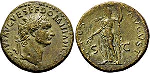DOMITIANUS. 81-96, Dupondius. Als Caesar ... 