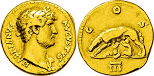 HADRIANUS. 117-138, Aureus. HADRIANVS ... 