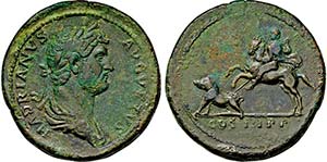 HADRIANUS. 117-138, AE-Medaillon. 35 mm. ... 