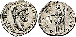 ANTONINUS PIUS. 138-161, Denar. Bloßer Kopf ... 