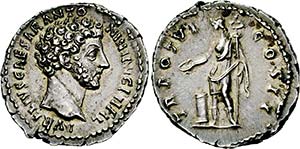 MARCUS AURELIUS. 161-180, Denar. Als Caesar. ... 