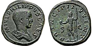 PHILIPPUS II. 247-249, Lot Sesterzen. Als ... 