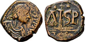 JUSTINIANUS I. 527-565, Thessalonica.16 ... 