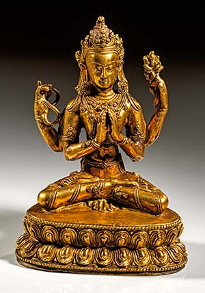 Sitzende Statue des Boddhisattva Manjushri. ... 