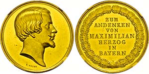 Maximilian. 1808-1888, Goldmedaille o.J. ... 