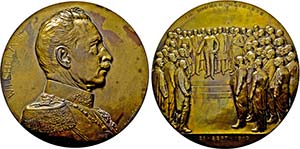 Wilhelm II. 1888-1918, Bronzegußmedaillon ... 