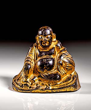 Sitzende Statue des Buddha Mi-Lo-Fu. Bronze ... 