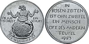 Aluminiummedaille 1923 (Stempel von Fritz ... 