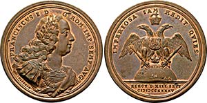 Bronzemedaille 1745 (Stempel von Andreas ... 
