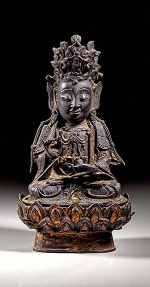 Statue eines Boddhisattvas. Bronze. Er ... 